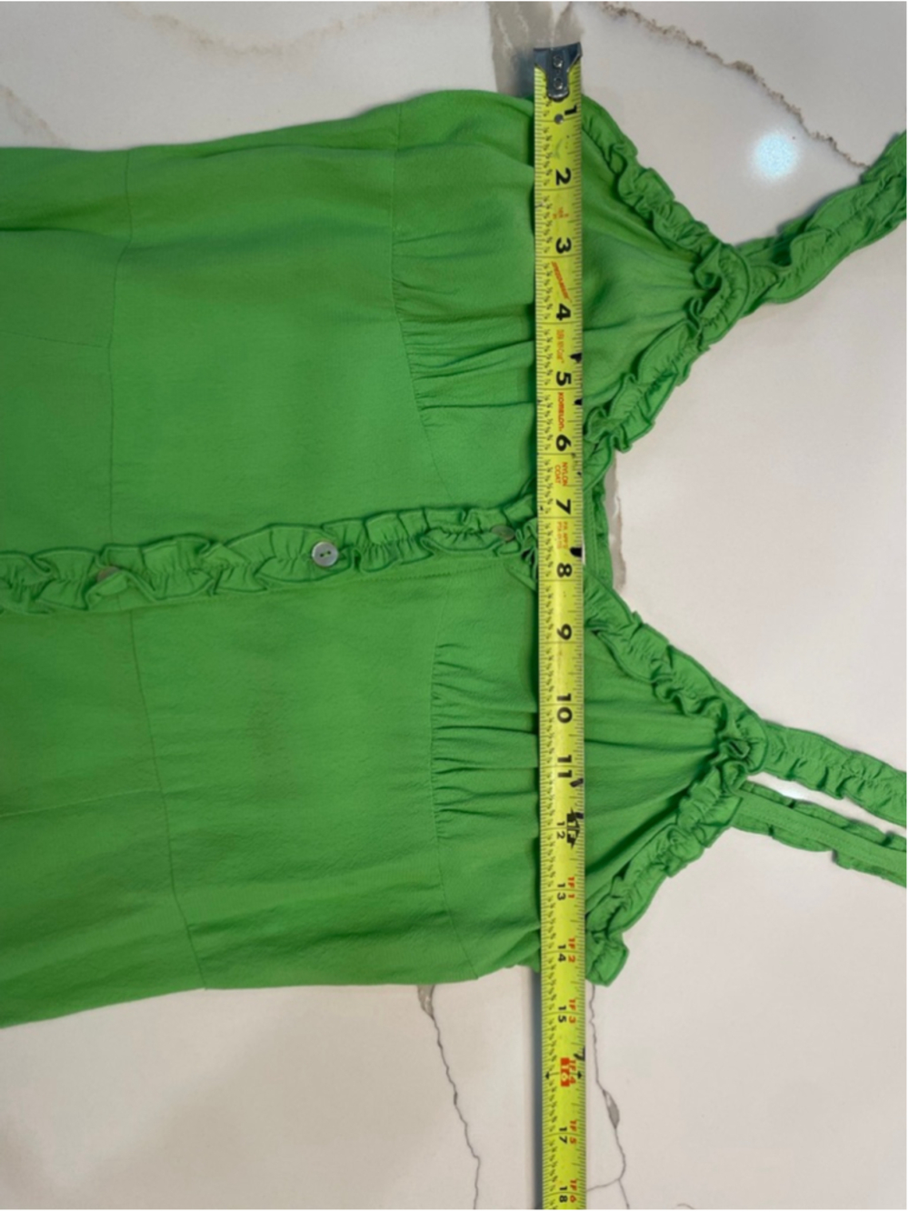 Wilfred Green Lealia Babydoll Milkmaid Button-Front Midi Dress Size 2 Ruffle - Picture 7 of 9